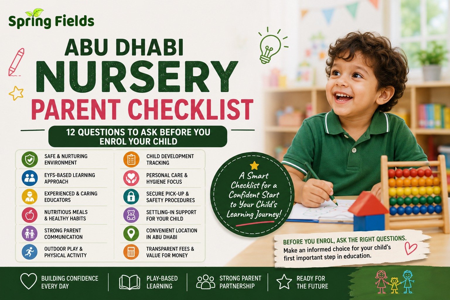 Abu Dhabi nursery parent checklist for choosing a nursery