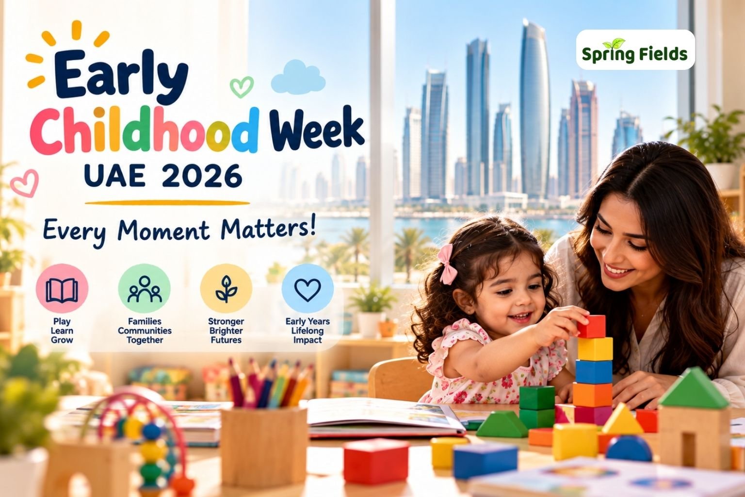 Parent and toddler enjoying a shared learning activity for Early Childhood Week UAE 2026
